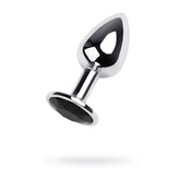 Metal Silver Metal Anal Plug With Coloured Gem Small - - Butt Plugs